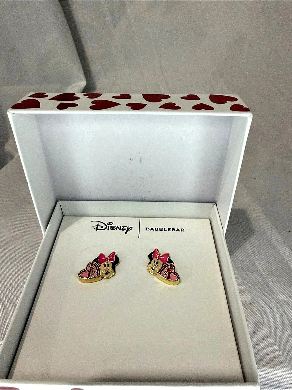 Disney BaubleBar Minnie Mouse earrings Pink Like New